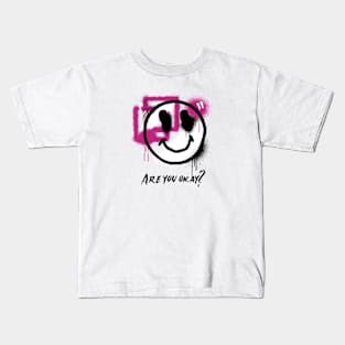 Smile face “Are you okay”? Grunge aesthetic Kids T-Shirt